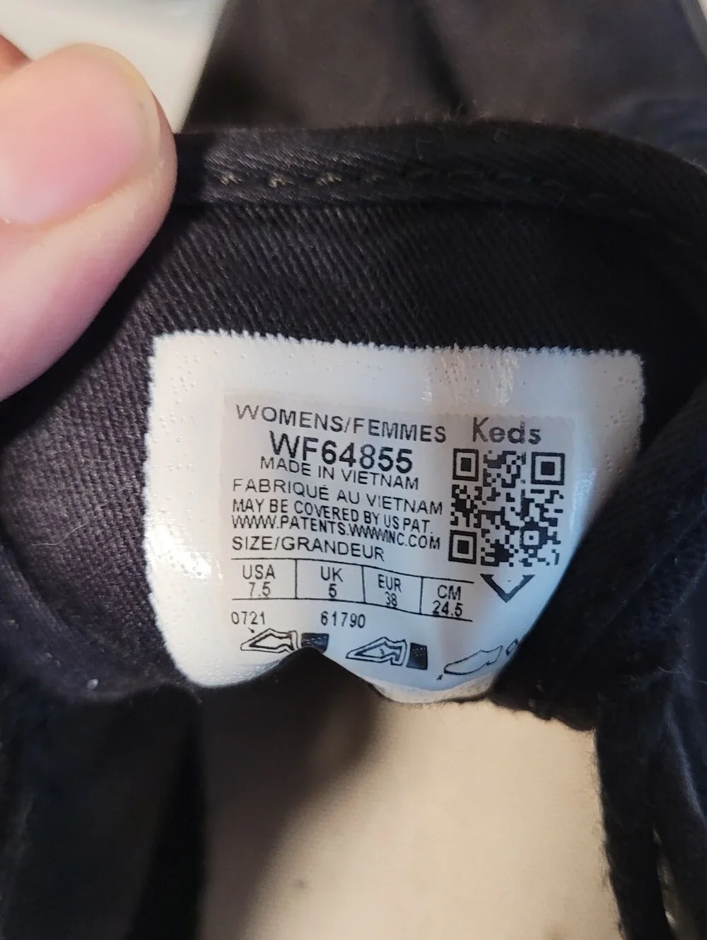 Keds Womens Canvas Low Top platform Sneakers Rubber Outsole WF64855 7.5 Black